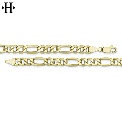 10kt 6.25mm Semi-Solid Figaro Bracelet