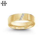 Diamond Solid Gold Ring 6mm