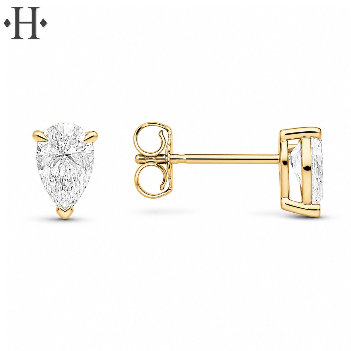 1.00cts Pear Cut Lab Grown Diamond Earrings