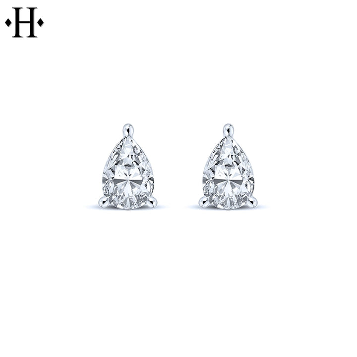 1.00cts Pear Cut Lab Grown Diamond Earrings