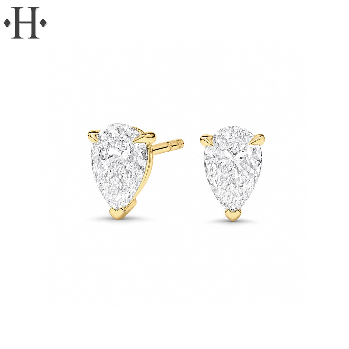 1.00cts Pear Cut Lab Grown Diamond Earrings