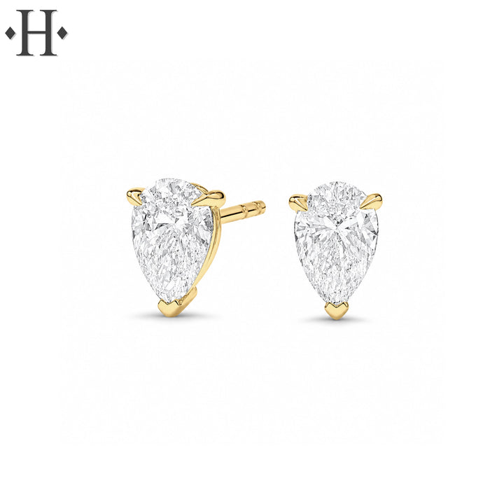 1.00cts Pear Cut Lab Grown Diamond Earrings