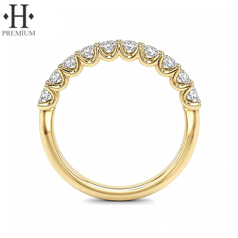 0.50ctw Premium Natural Diamond French U-Pavé Ring 2.5mm