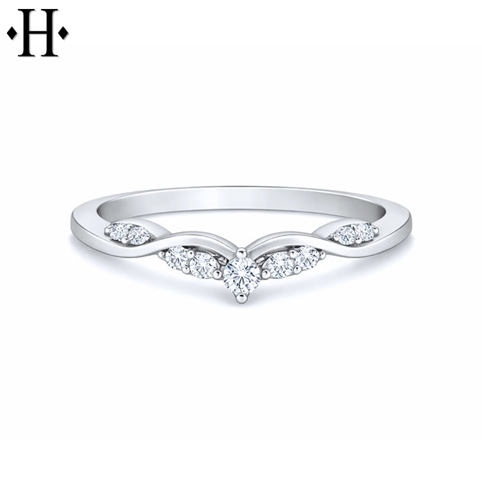 0.11ctw Natural Diamond Curved Ring 1.7mm