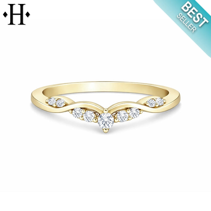0.11ctw Natural Diamond Curved Ring 1.7mm
