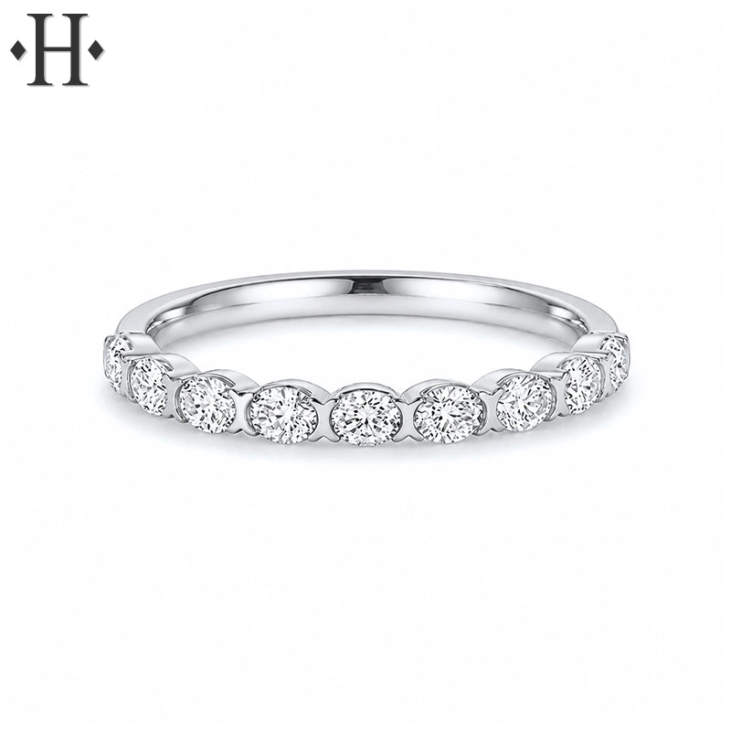 0.45ctw Natural Oval Cut Diamond Ring 2.1mm