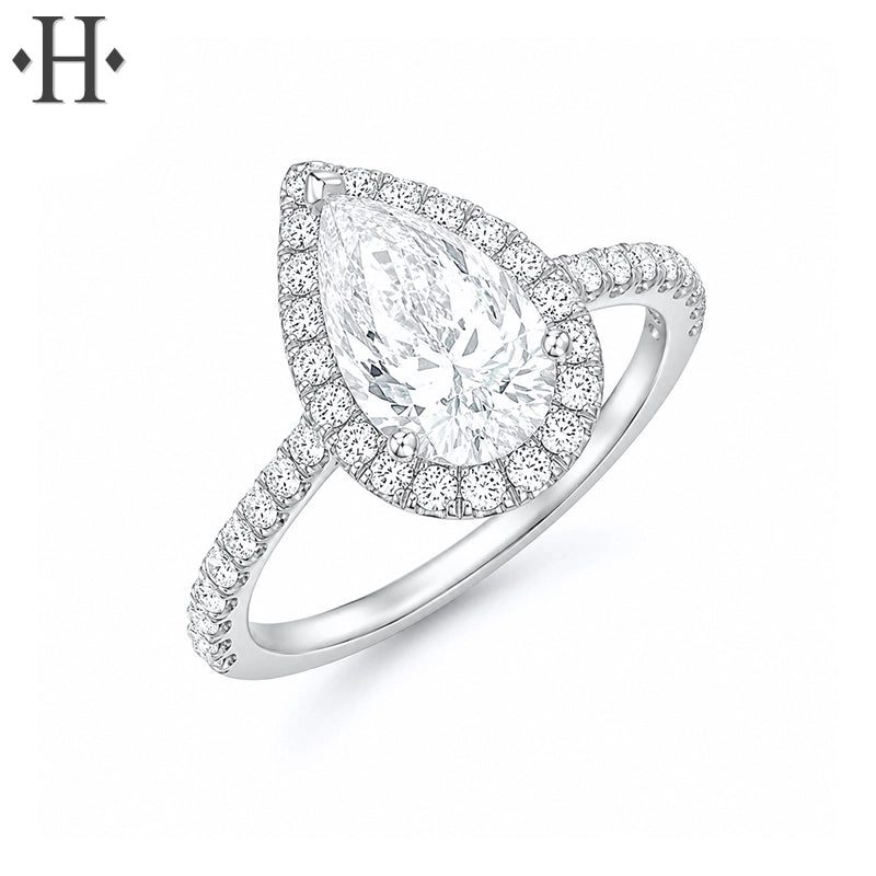 1.85ctw Pear Cut Lab Grown Diamond Ring