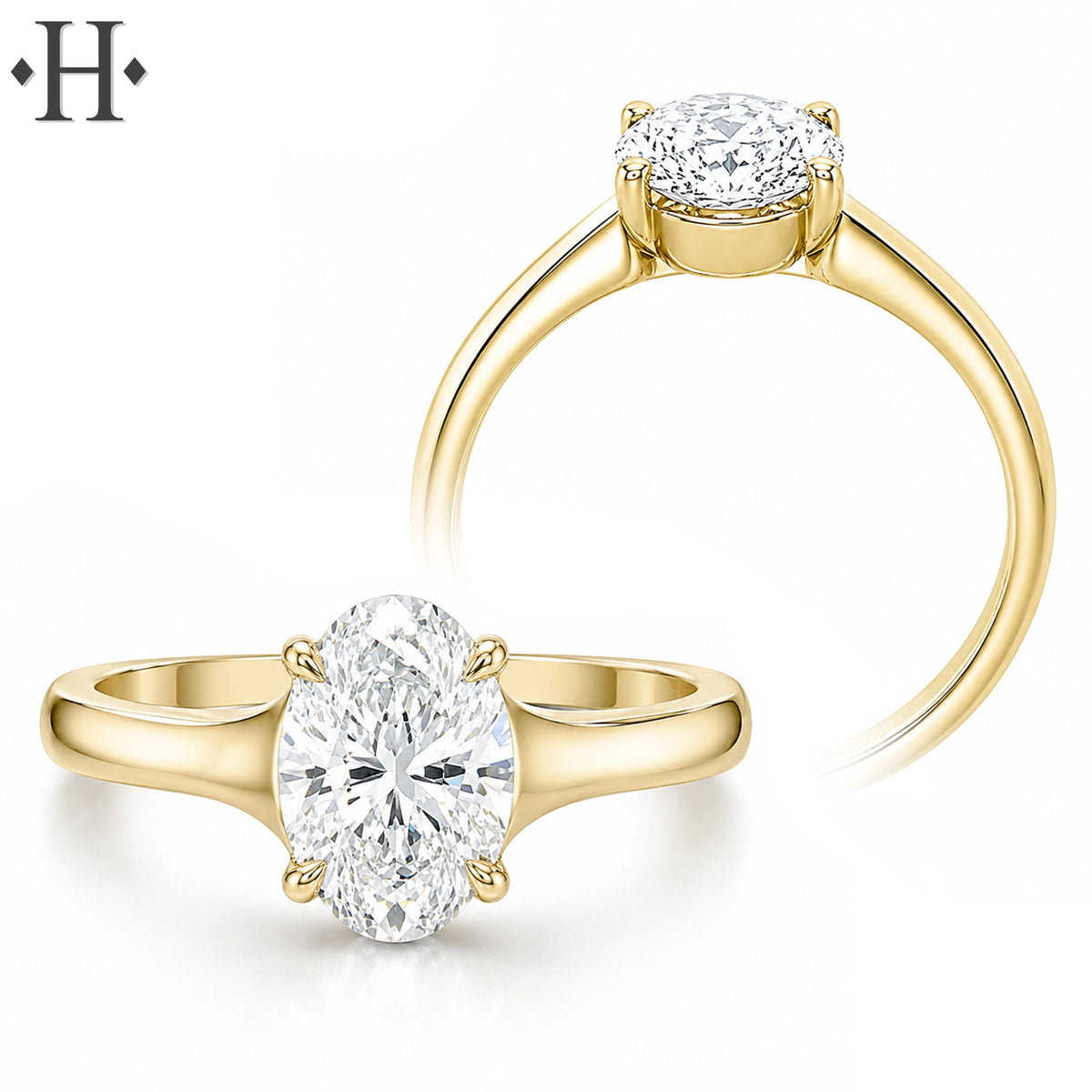 1.00ctr-1.50ctr Oval Cut Lab Grown Diamond Ring Tailor Made