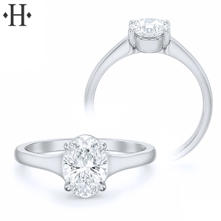 1.00ctr-1.50ctr Oval Cut Lab Grown Diamond Ring Tailor Made
