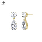 14kt 2.50cts Lab Grown Drop Diamond Earrings