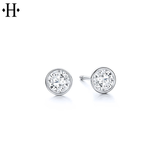 1.00cts Bezel Set Lab Grown Diamond Earrings