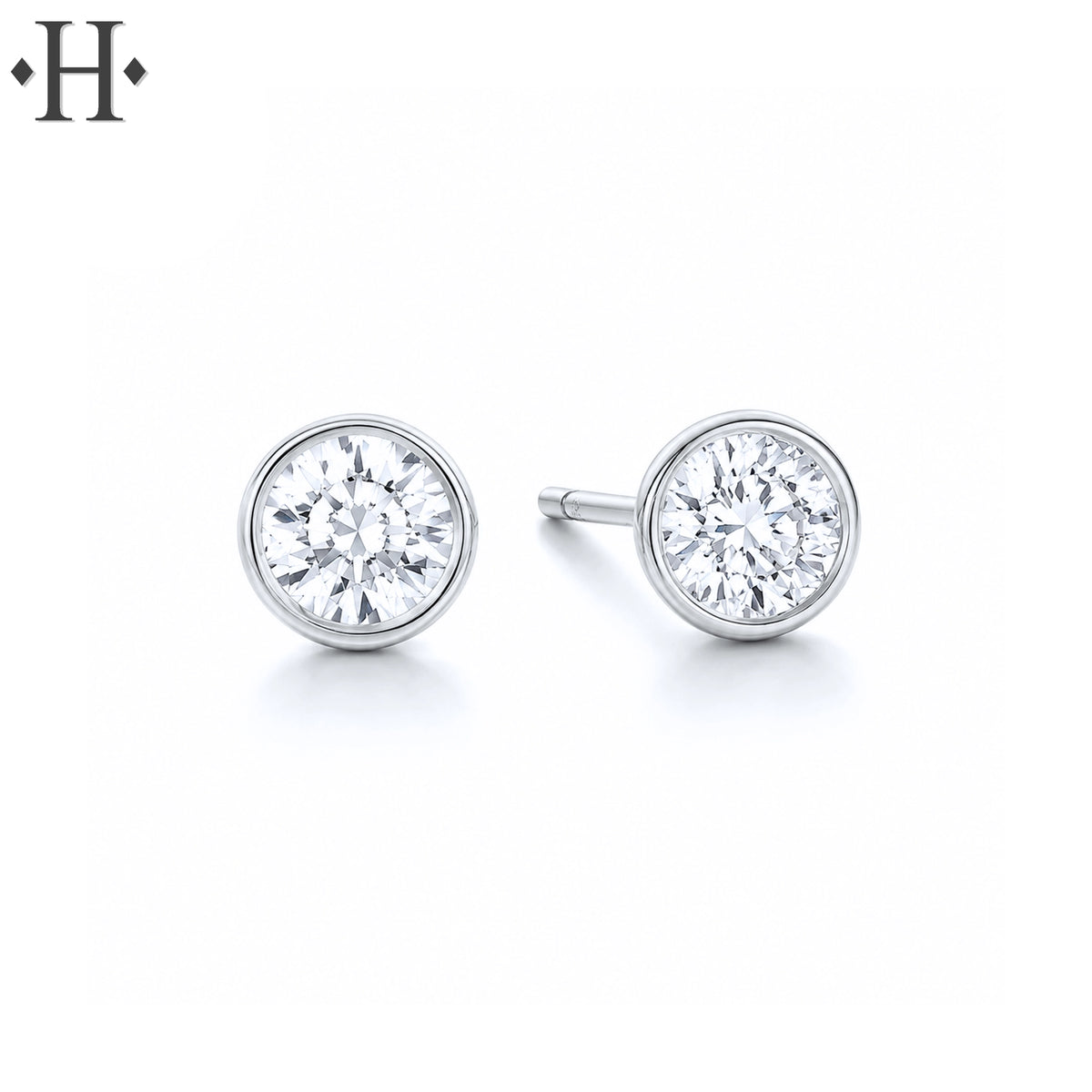 1.50cts Bezel Set Lab Grown Diamond Earrings