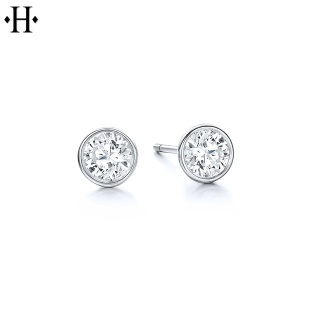 1.50cts Bezel Set Lab Grown Diamond Earrings