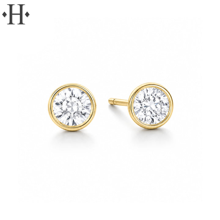 1.50cts Bezel Set Lab Grown Diamond Earrings