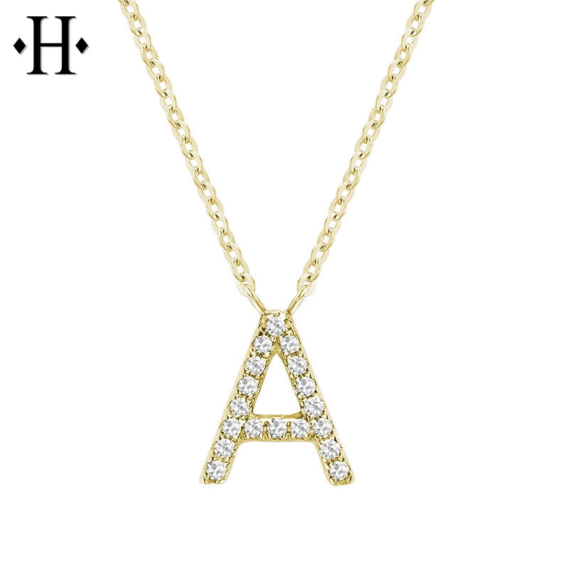 10kt Natural Diamond Initial Pendants