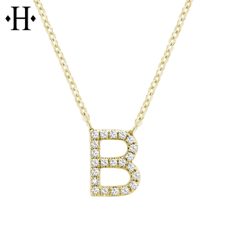10kt Natural Diamond Initial Pendants