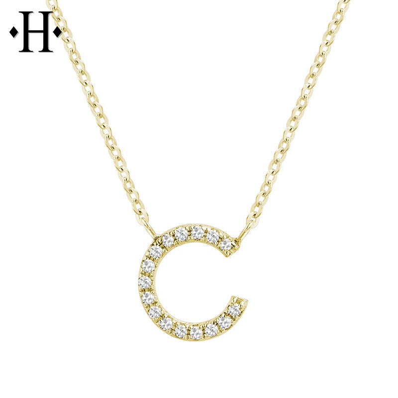 10kt Natural Diamond Initial Pendants