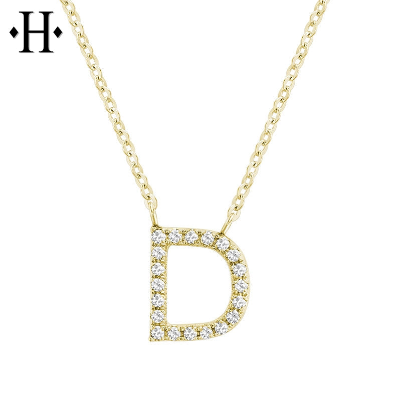 10kt Natural Diamond Initial Pendants