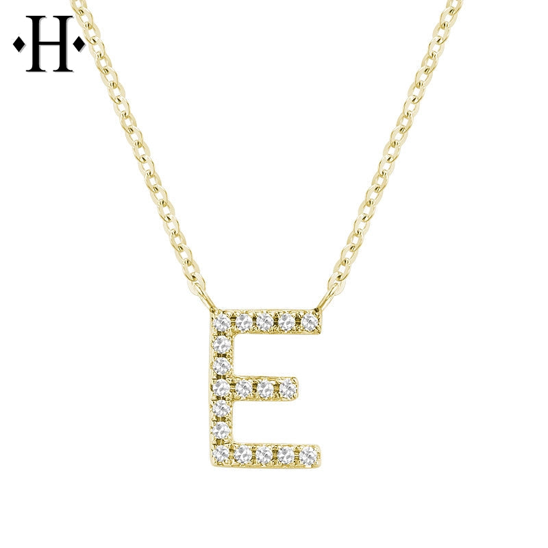 10kt Natural Diamond Initial Pendants