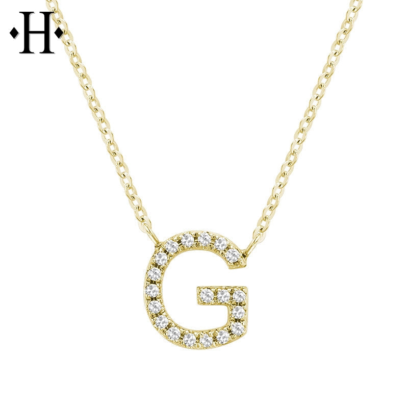 10kt Natural Diamond Initial Pendants