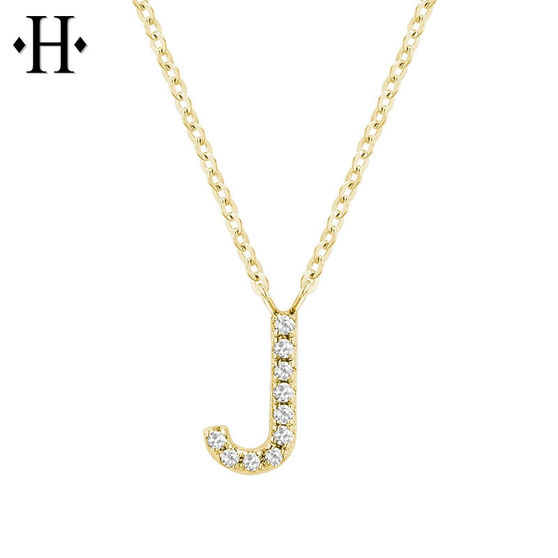 10kt Natural Diamond Initial Pendants