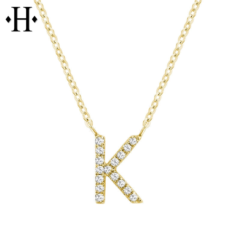 10kt Natural Diamond Initial Pendants