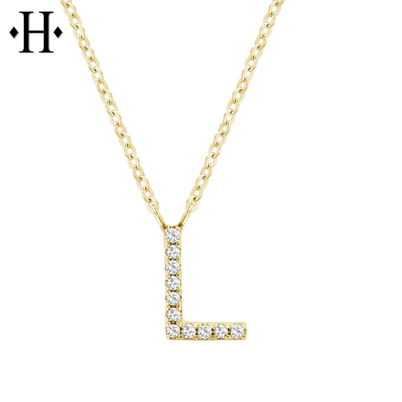 10kt Natural Diamond Initial Pendants
