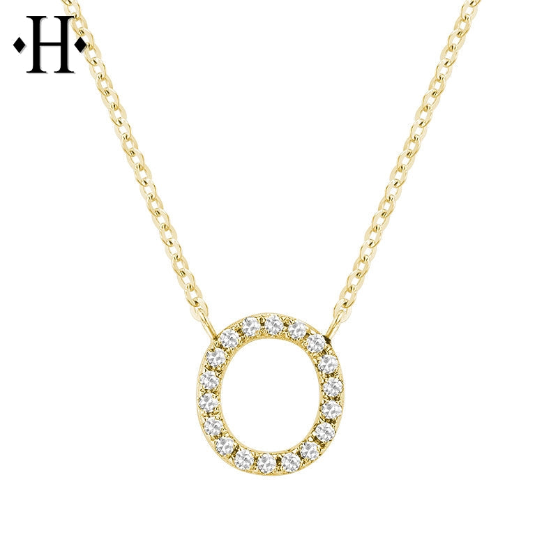 10kt Natural Diamond Initial Pendants