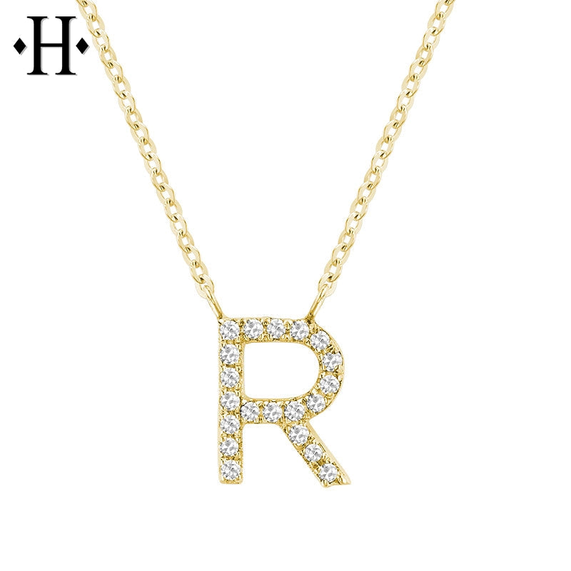 10kt Natural Diamond Initial Pendants