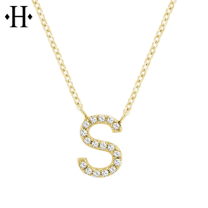 10kt Natural Diamond Initial Pendants