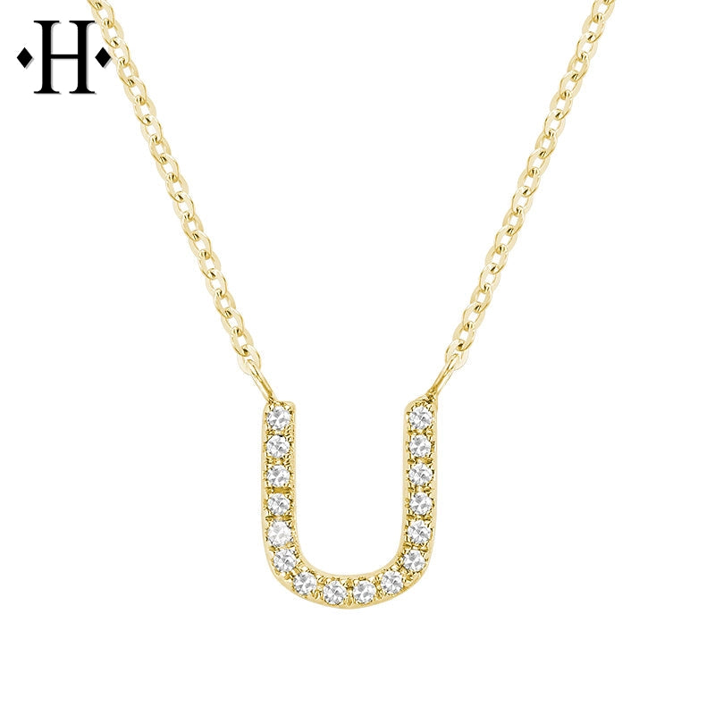 10kt Natural Diamond Initial Pendants