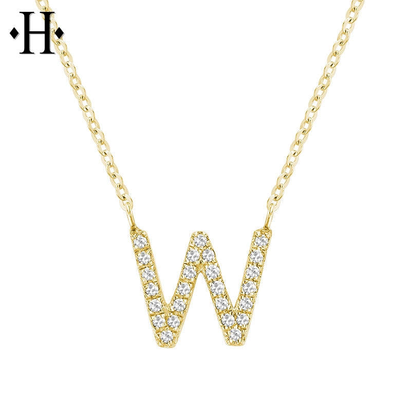 10kt Natural Diamond Initial Pendants