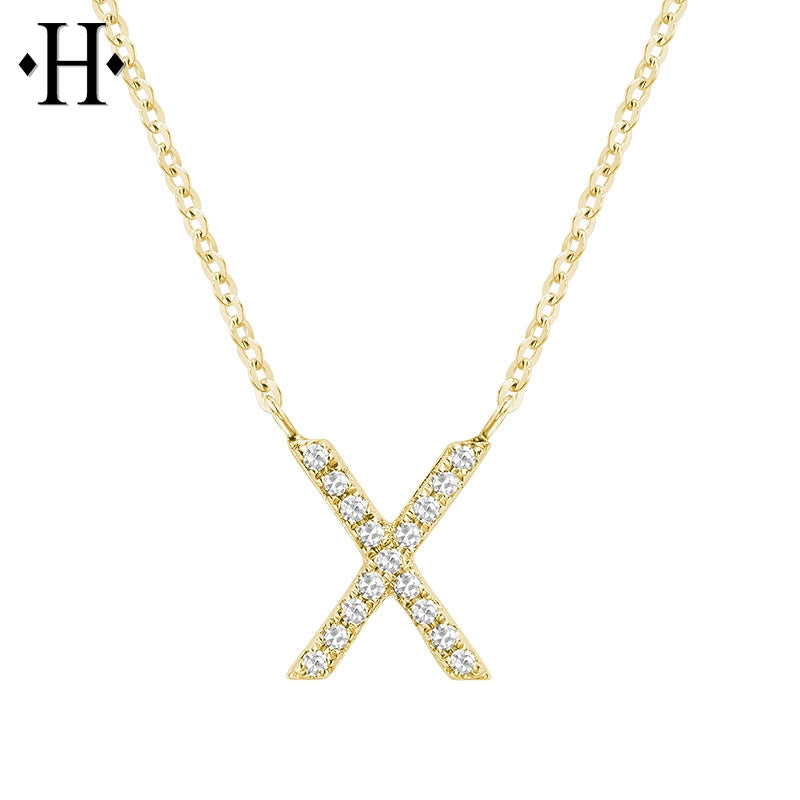 10kt Natural Diamond Initial Pendants