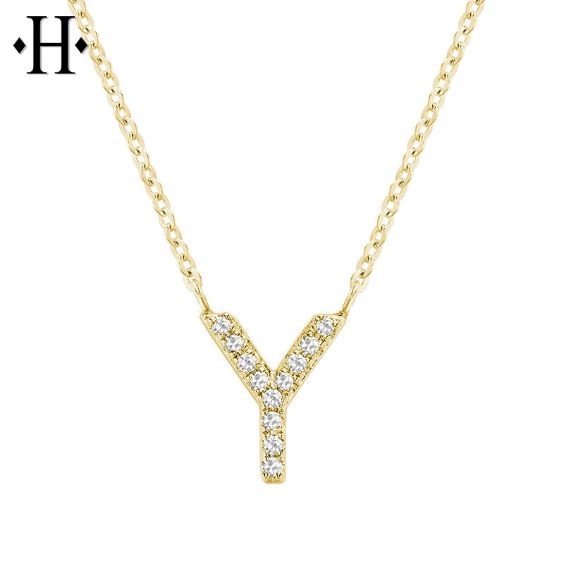 10kt Natural Diamond Initial Pendants
