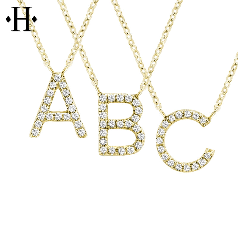 Natural Diamond Initial Pendants