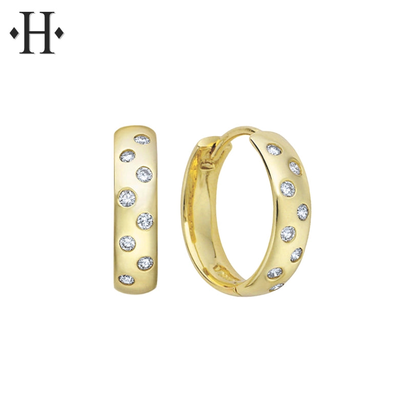 0.33ctw Natural Diamond Hoop Earrings