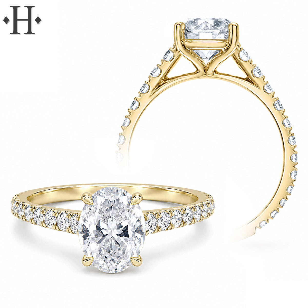 2.50ctw Oval Cut Lab Grown Diamond Ring