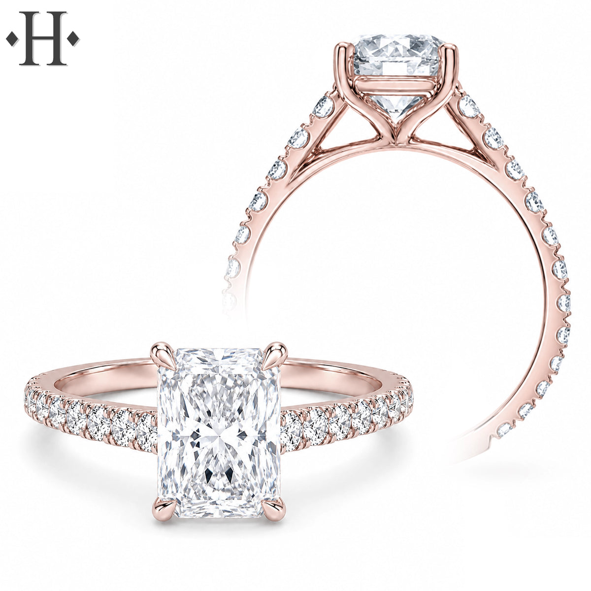 1.00ctr-2.50ctr Radiant Cut Lab Grown Diamond Ring Tailor Made