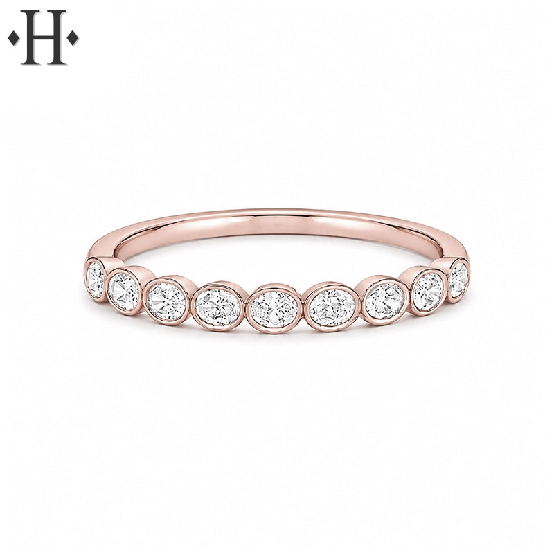 0.36ctw Natural Oval Cut Diamond Ring 2.2mm