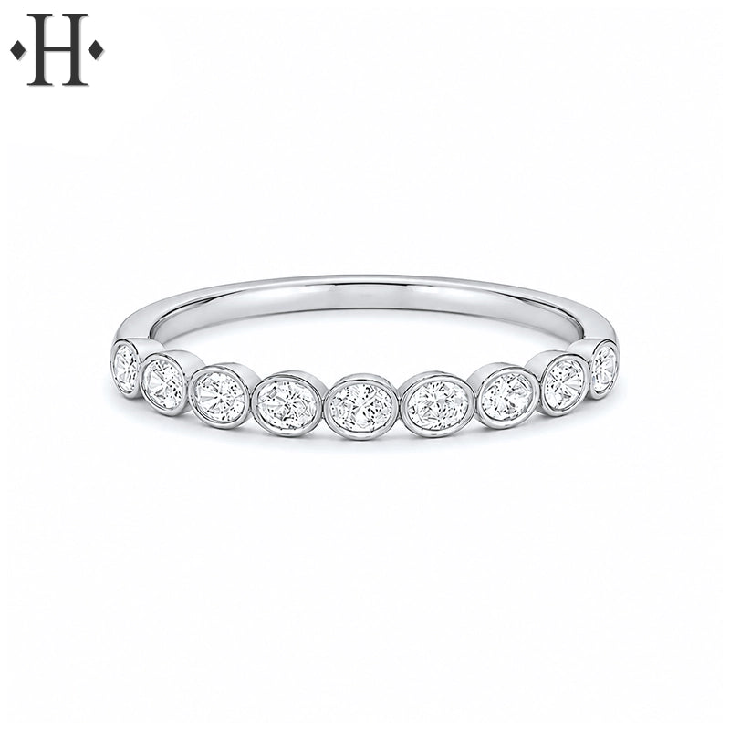 0.36ctw Natural Oval Cut Diamond Ring 2.2mm