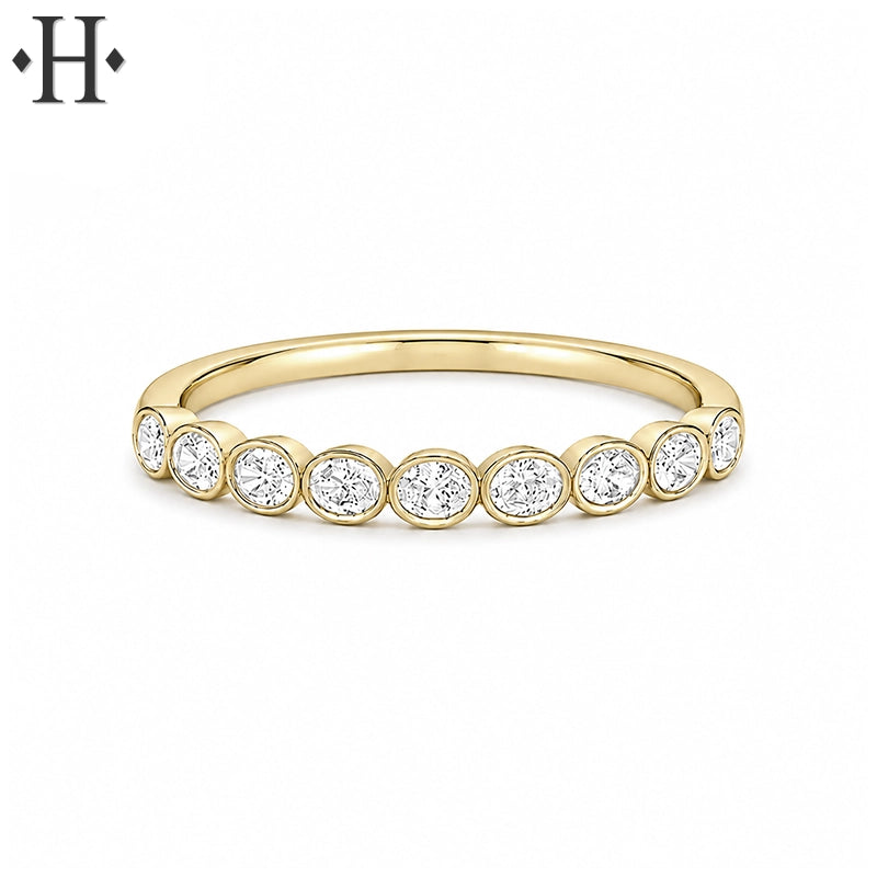 0.36ctw Natural Oval Cut Diamond Ring 2.2mm