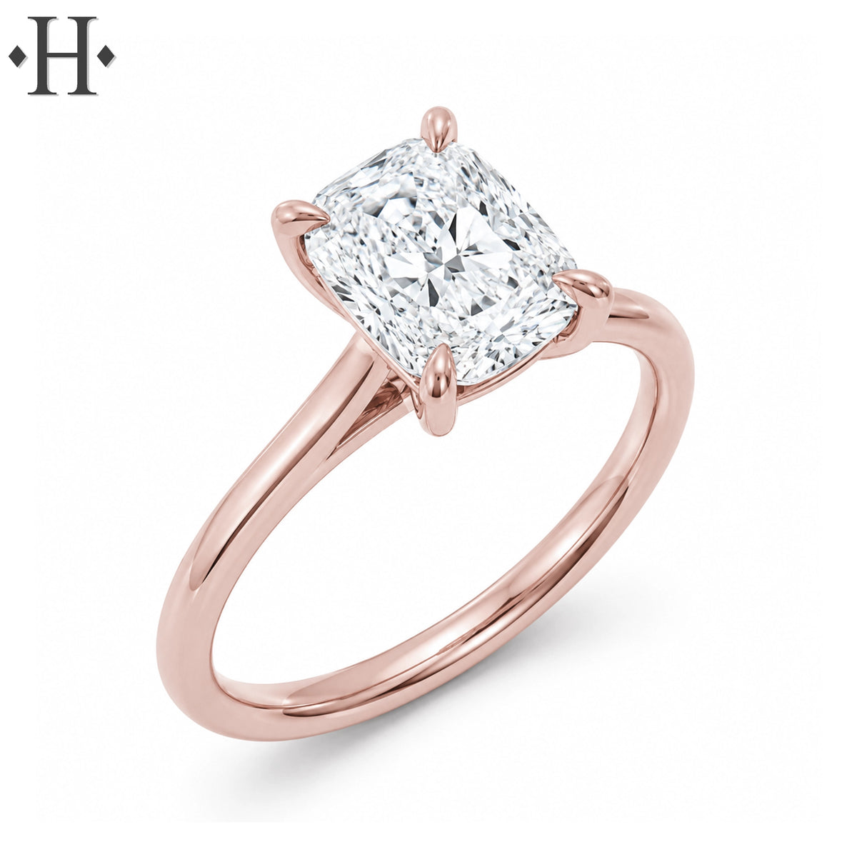 1.00ctr-3.00ctr Elongated Cushion Cut Lab Grown Diamond Ring Tailor Made