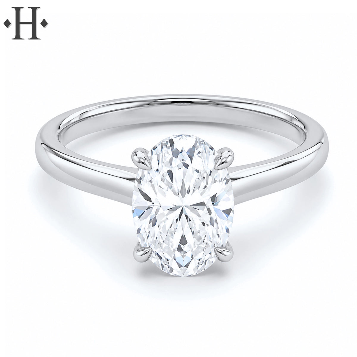 1.00ctr-3.00ctr Oval Cut Lab Grown Diamond Ring Tailor Made