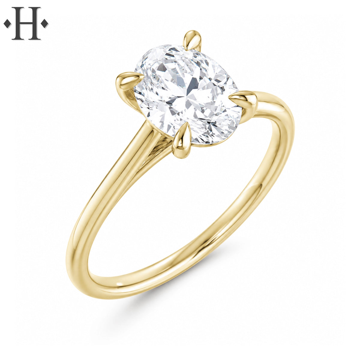 1.00ctr-3.00ctr Oval Cut Lab Grown Diamond Ring Tailor Made
