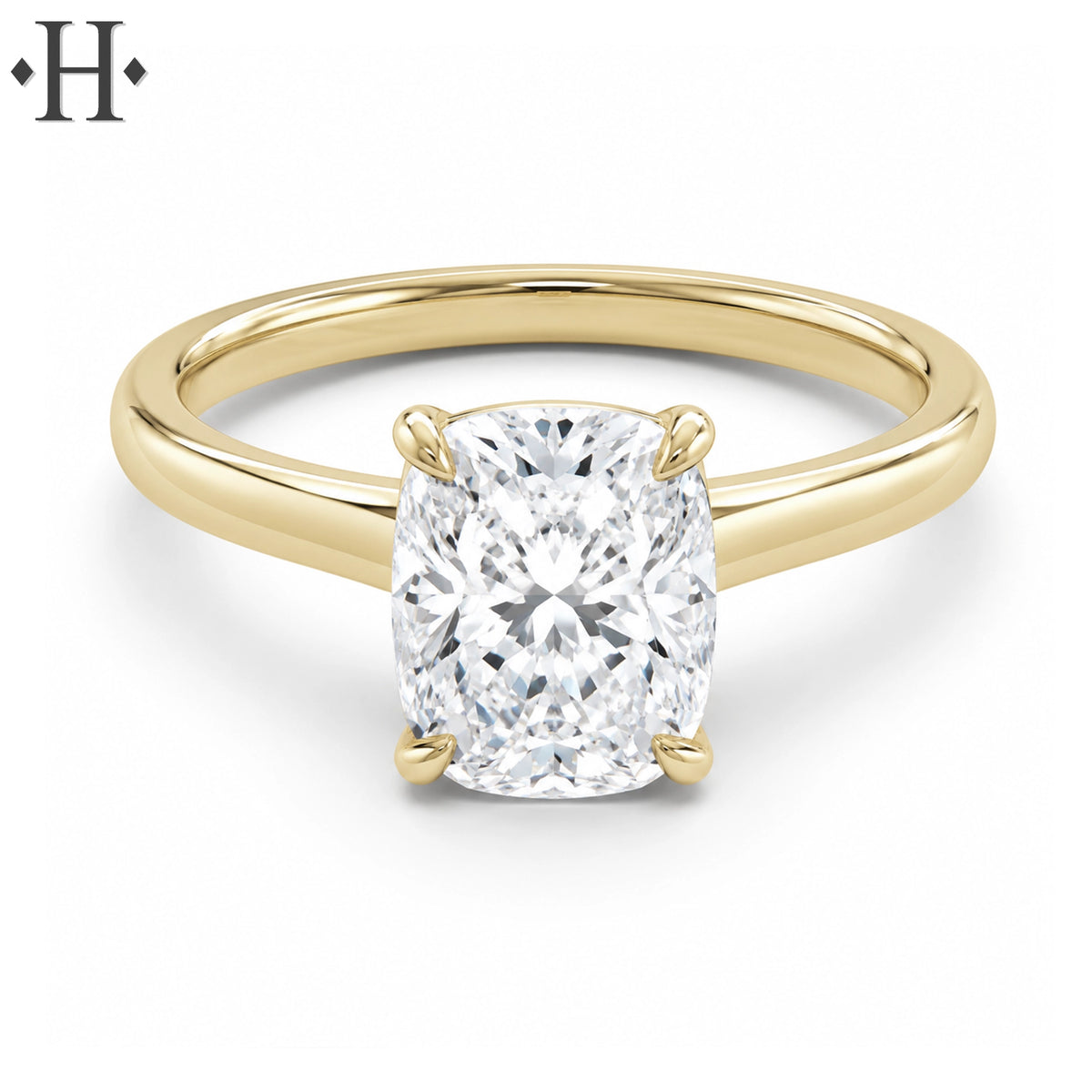 1.00ctr-3.00ctr Elongated Cushion Cut Lab Grown Diamond Ring Tailor Made