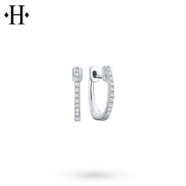 Diamond Hoop Earrings 12mm