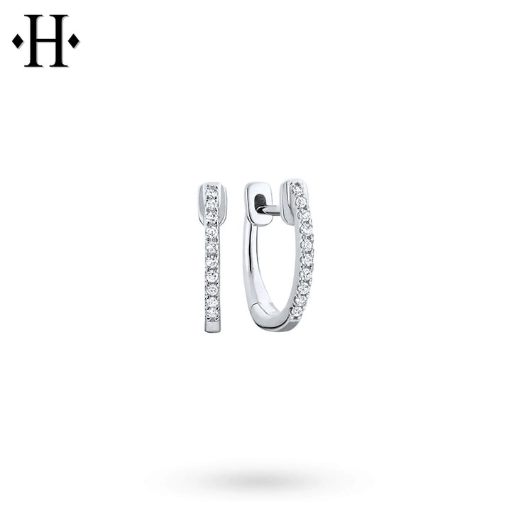Diamond Hoop Earrings 12mm