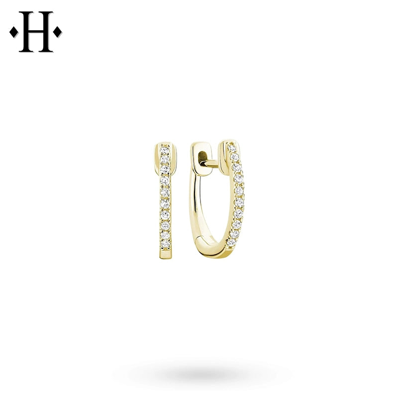Natural Diamond Hoop Earrings 12mm