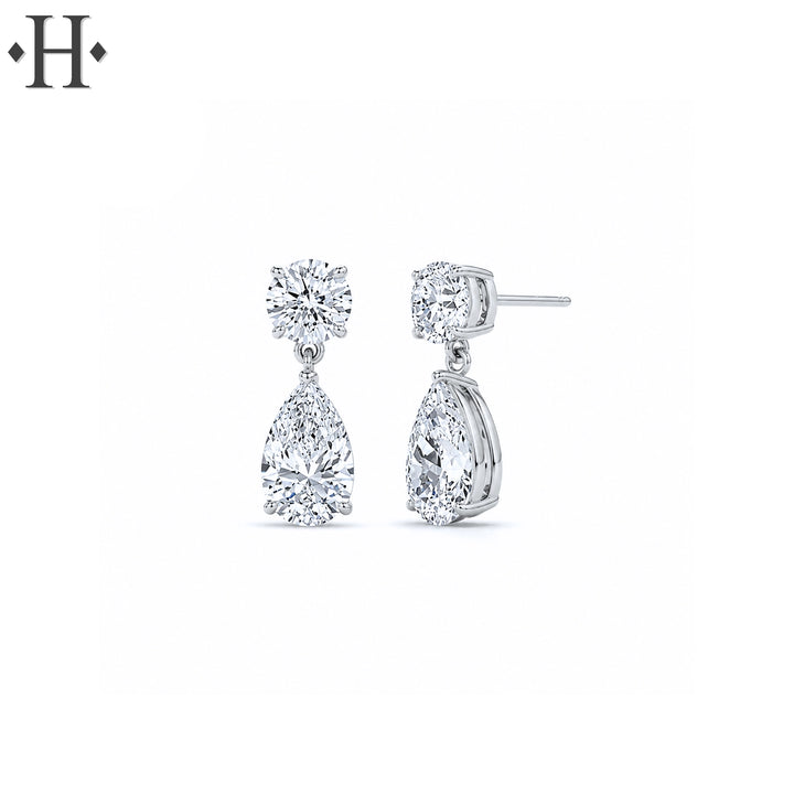 0.75ctw Lab Grown Drop Diamond Earrings