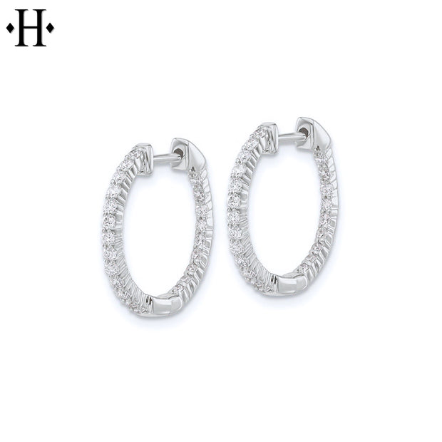 0.50cts Inside-Out Lab Grown Diamond Hoop Earrings